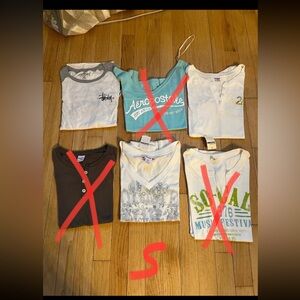 Aeropostale /hollister Graphic T-Shirts Collection y2k .bundle of 3 size small